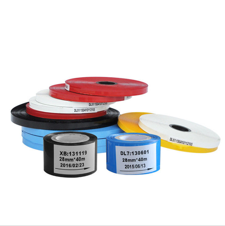 Factory Supply Meter hot stamping machine white black ribbon specification width 10mm 8mm PE pipe ribbon